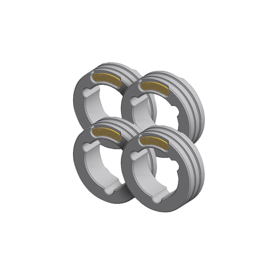 Gys 061958 Set Of 4 Twin Drive Rolls - Steel Cored Wire Ø1.6/2.4 (Yellow/Grey) Welding Accessories