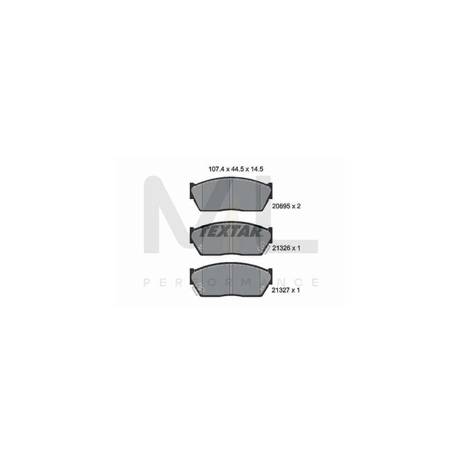 TEXTAR 2089502 Brake pad set with acoustic wear warning
