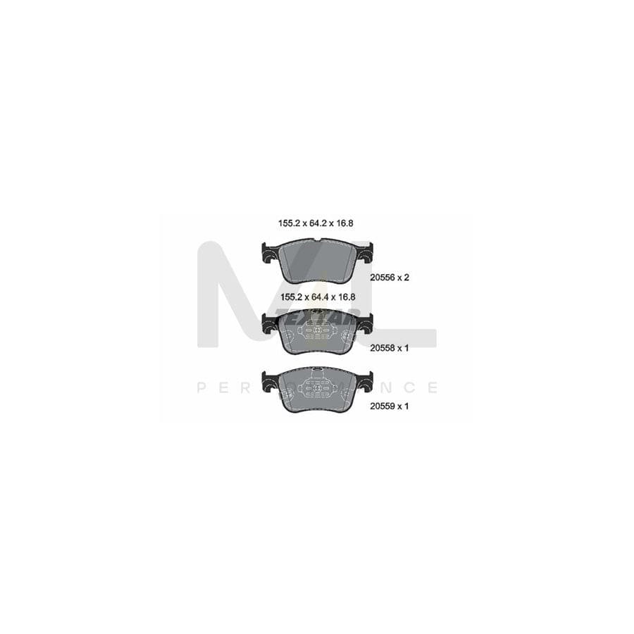 TEXTAR 2055601 Brake pad set with acoustic wear warning