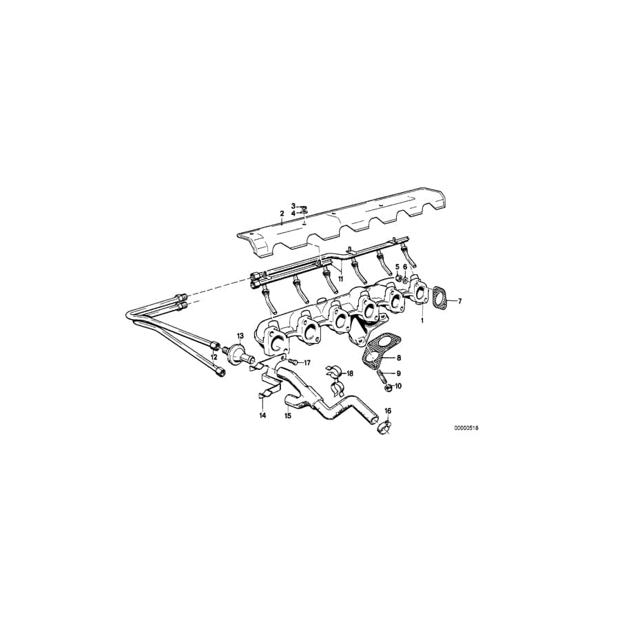 Genuine BMW 11721285185 E28 R50 Bracket, Hose Line (Inc. 520i, One 1.4i & Cooper S)