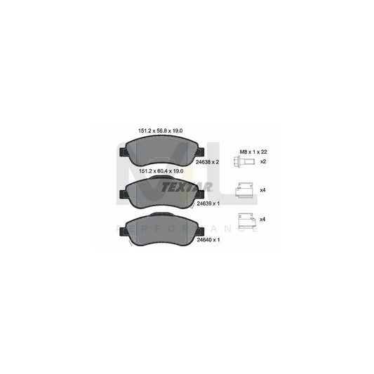 TEXTAR 2463801 Brake pad set for HONDA CR-V with acoustic wear warning, with brake caliper screws, with accessories | ML Performance Car Parts