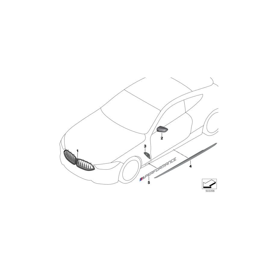 Genuine BMW 51132466812 G15 G14 G16 Trim, Air Duct On Side Panel Cfrp, Right M PERFORMANCE (Inc. M850iX, 840i & 840dX)
