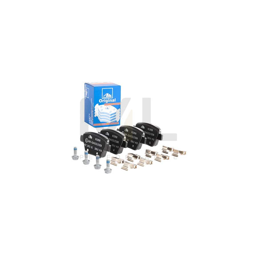 ATE 13.0460-3858.2 Brake pad set excl. wear warning contact, not prepared for wear indicator, with brake caliper screws, with accessories