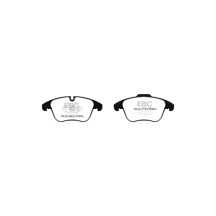 EBC PD11KF1331 Jaguar XE Greenstuff Front Brake Pad & GD Disc Kit - ATE Caliper 2 | ML Performance UK Car Parts