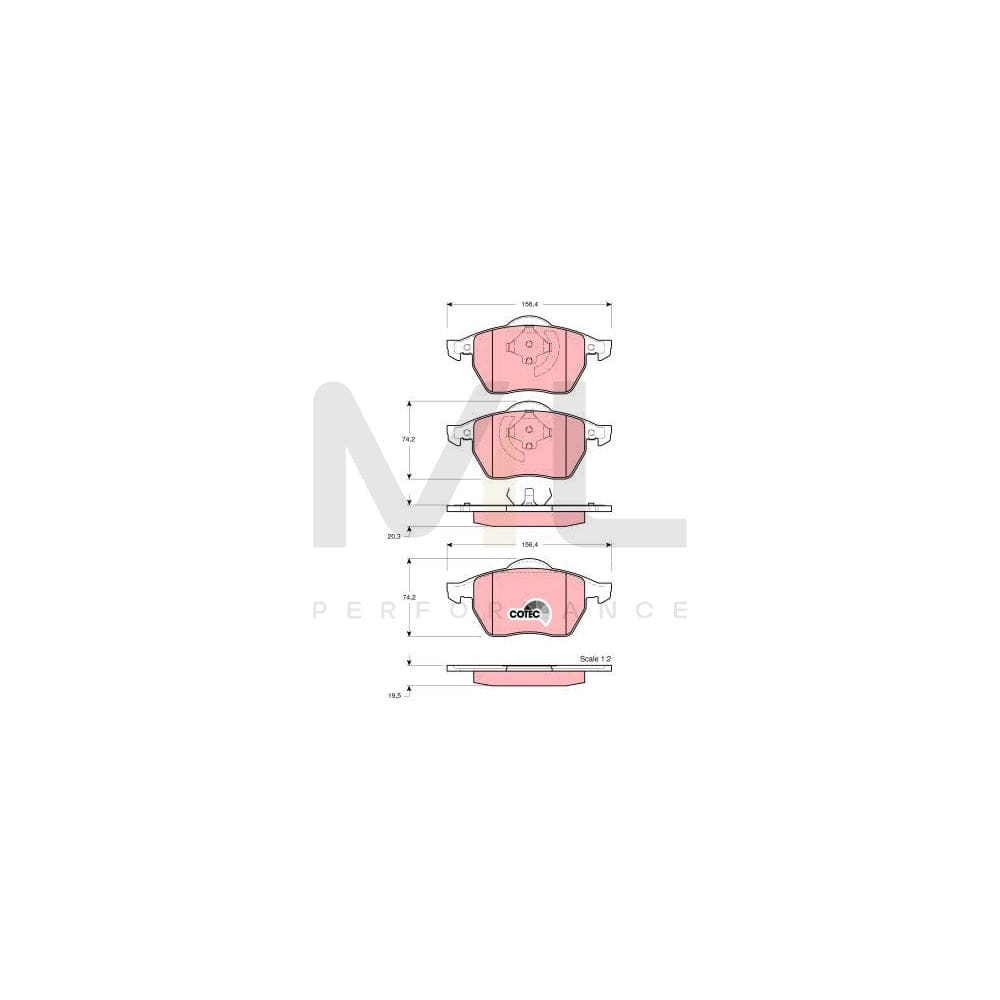 TRW Cotec Gdb1275 Brake Pad Set Not Prepared For Wear Indicator