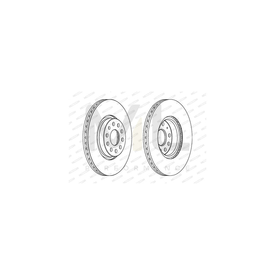 Ferodo Premier Coat+ Disc DDF1305C Brake Disc Vented, Coated, With Bolts/Screws  - Pair