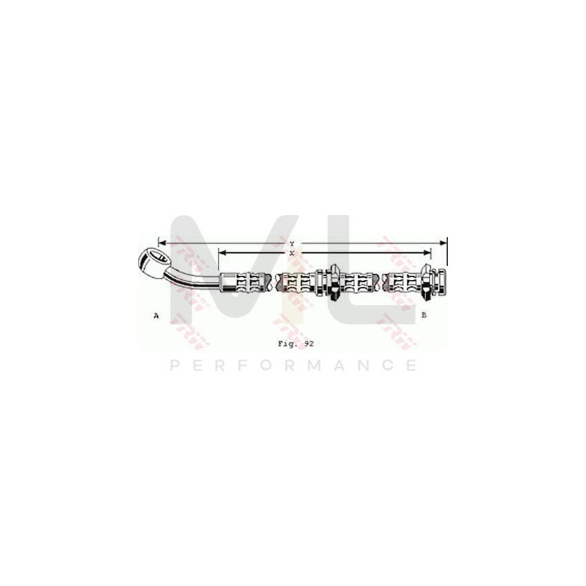 TRW PHD160 Brake Hose 490mm