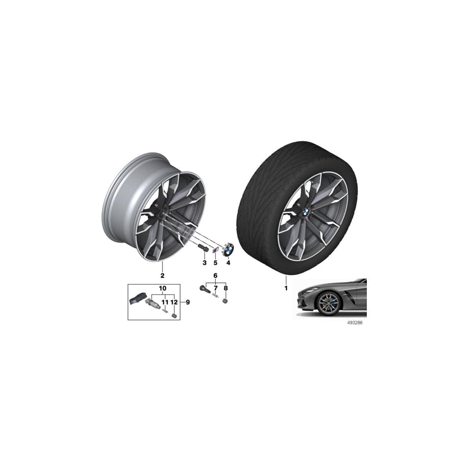 Genuine BMW 36118089878 G29 Disc Wheel Light Alloy Cerium Grey 9X19 ET:32 (Inc. Z4)