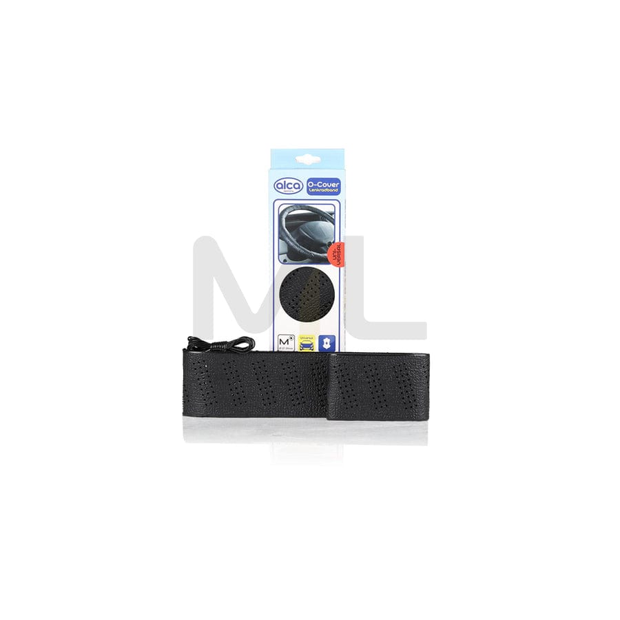 ALCA 598500 Steering wheel cover Black, Ø: 37-39cm, Leatherette, PP (Polypropylene), lace up