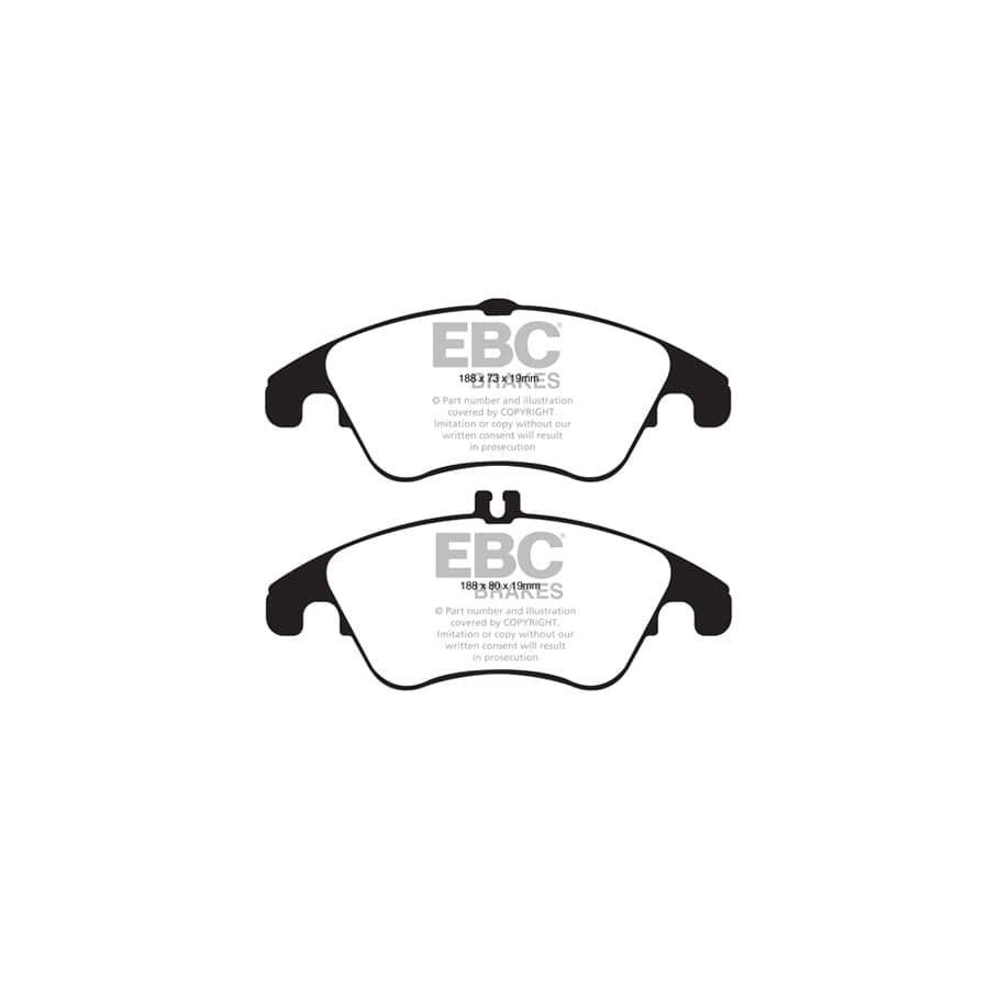 EBC PD03KF1631 Mercedes-Benz A/C207 Yellowstuff Front Brake Pad & Plain Disc Kit 2 | ML Performance UK Car Parts