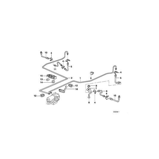 Genuine BMW 34301163685 E36 Bracket Brake Pipe Left (Inc. Z3)