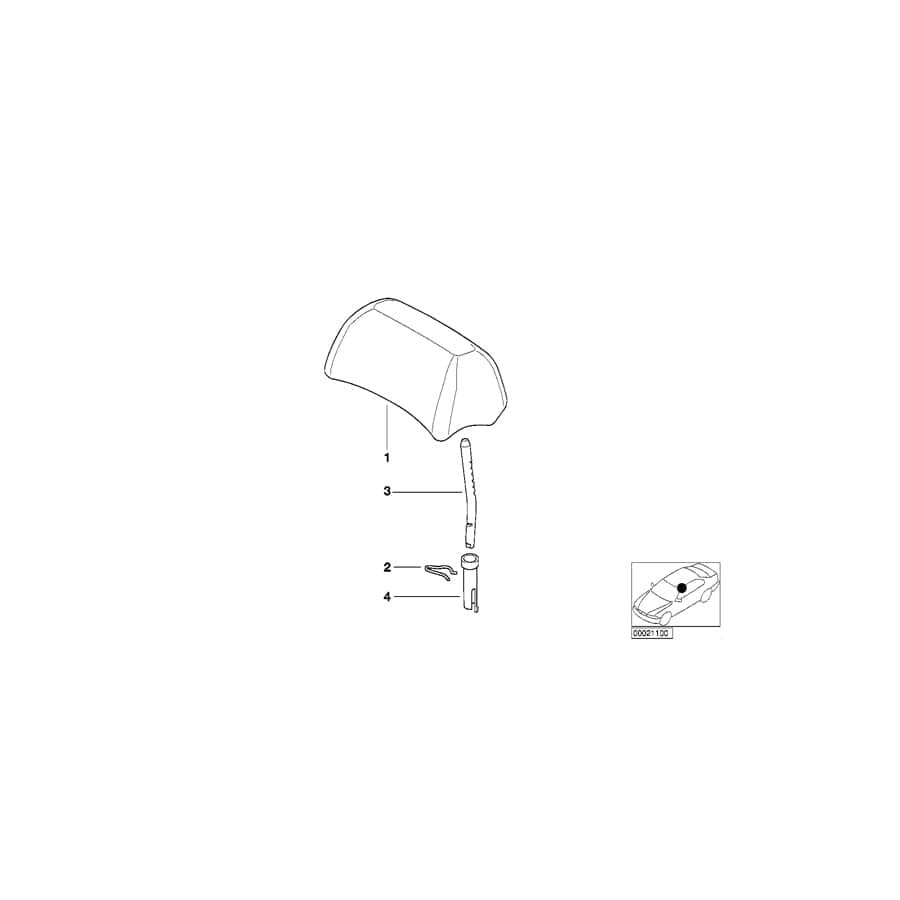 Genuine BMW 52207902141 E46 Headrest Leather SCHWARZ (Inc. M3)