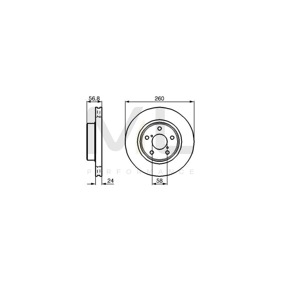 BOSCH 0 986 478 293 Brake Disc Internally Vented, Vented, Oiled | ML Performance Car Parts