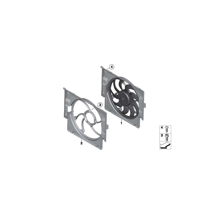 Genuine BMW 17428641965 F33 F36 F21 Fan Housing With Fan 600W (Inc. 218i, 330d & 328dX)