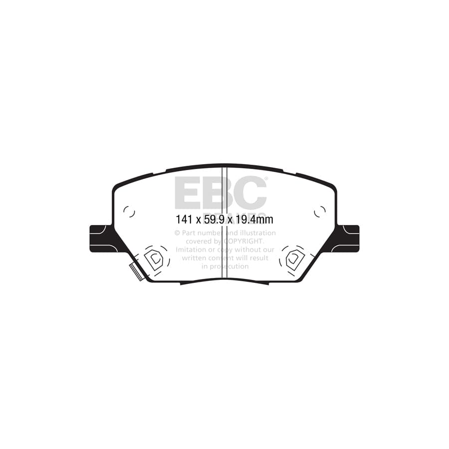 EBC PD11KF1320 Fiat Jeep Greenstuff Front Brake Pad & GD Disc Kit (Inc. 500X, Compass, Renegade) 2 | ML Performance UK Car Parts
