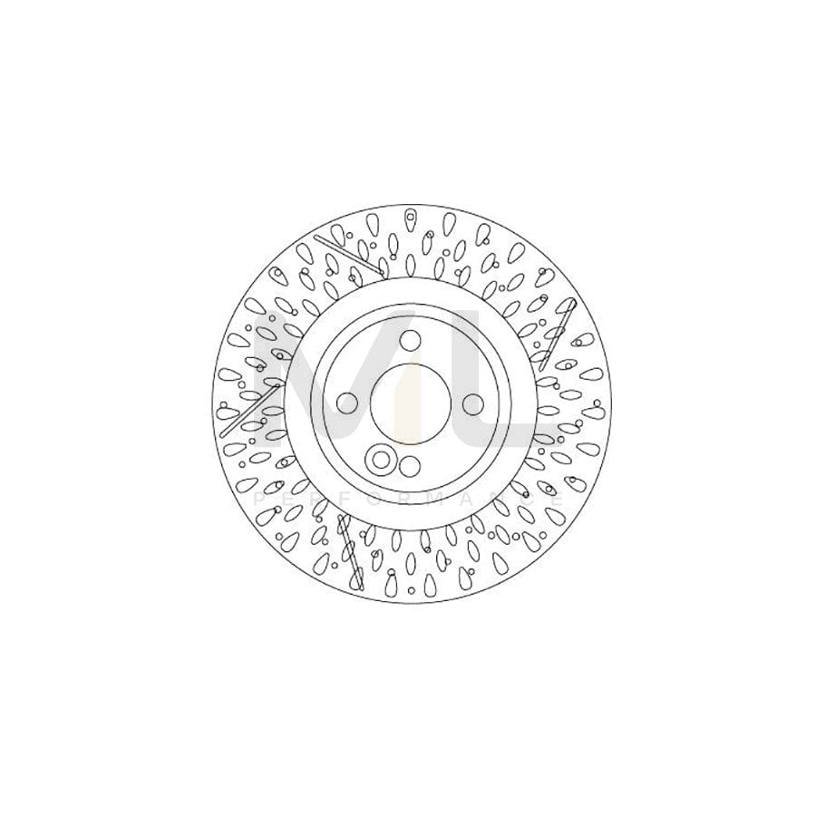 TRW DF6930S Brake Disc Slotted / Perforated, Painted, High-carbon  - 1 piece