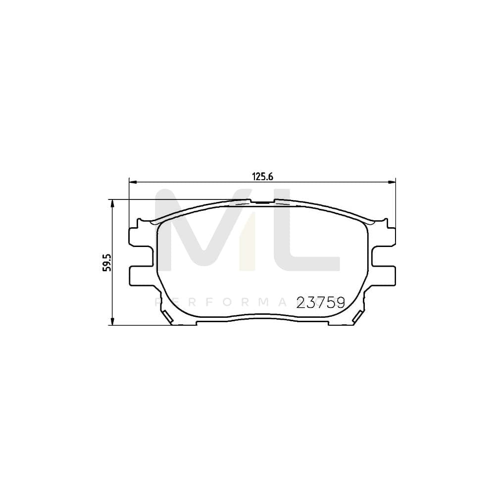Hella 8DB 355 010-111 Brake Pad Set For Toyota Previa / Estima Ii (Xr30) Not Prepared For Wear Indicator | ML Performance Car Parts