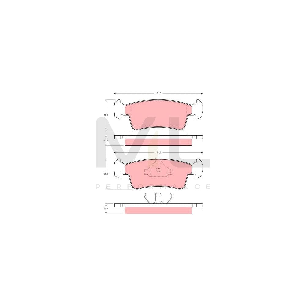 TRW Gdb867 Brake Pad Set Not Prepared For Wear Indicator