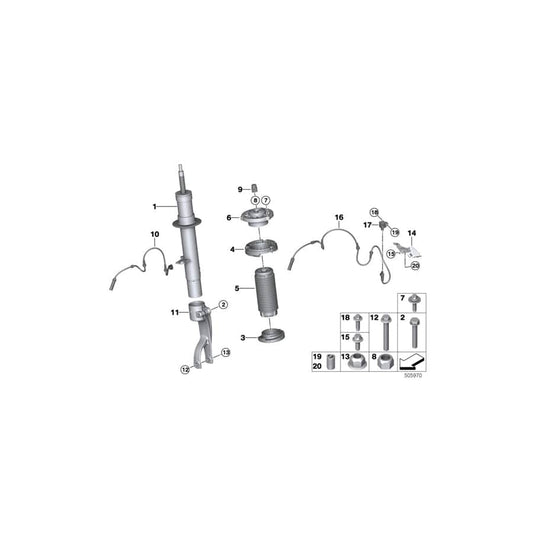 Genuine BMW 37106869021 G05 Spring Strut Front Left Vdc (Inc. X5)