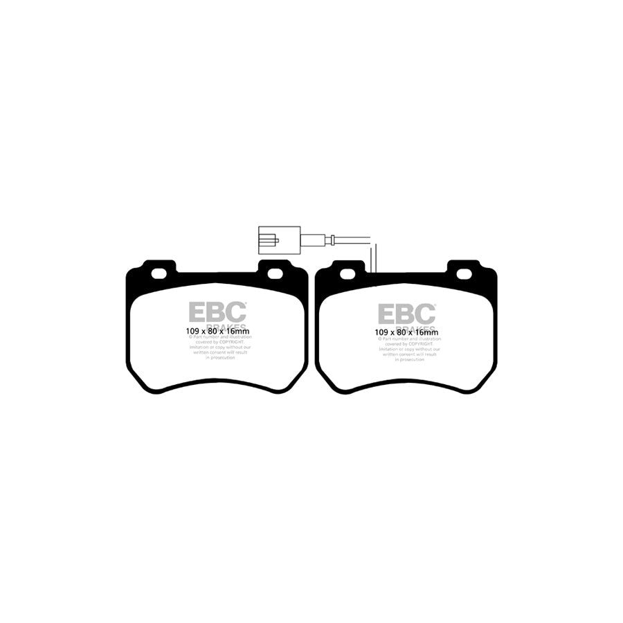 EBC PD08KF015 Alfa Romeo Yellowstuff Front Brake Pad & USR Disc Kit - TRW Caliper (Inc. 159 & Spider) 2 | ML Performance UK Car Parts