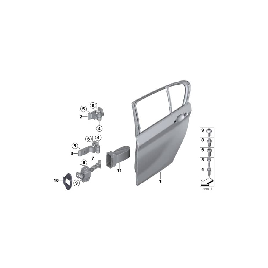 Genuine BMW 51767263990 F31 F30 Right Rear Door Brake Gasket (Inc. 330dX, 320dX & 318i)