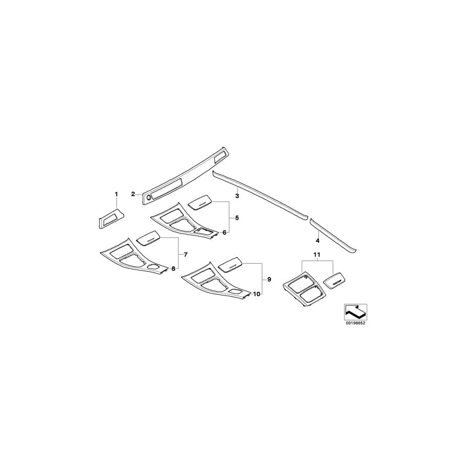 Genuine BMW 51437963936 E92 E93 Trim Cover, Side Trim, Right PIANOLACK SW (Inc. 330xd, 328i & 335d)