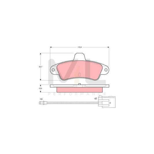 TRW Gdb1112 Brake Pad Set Incl. Wear Warning Contact