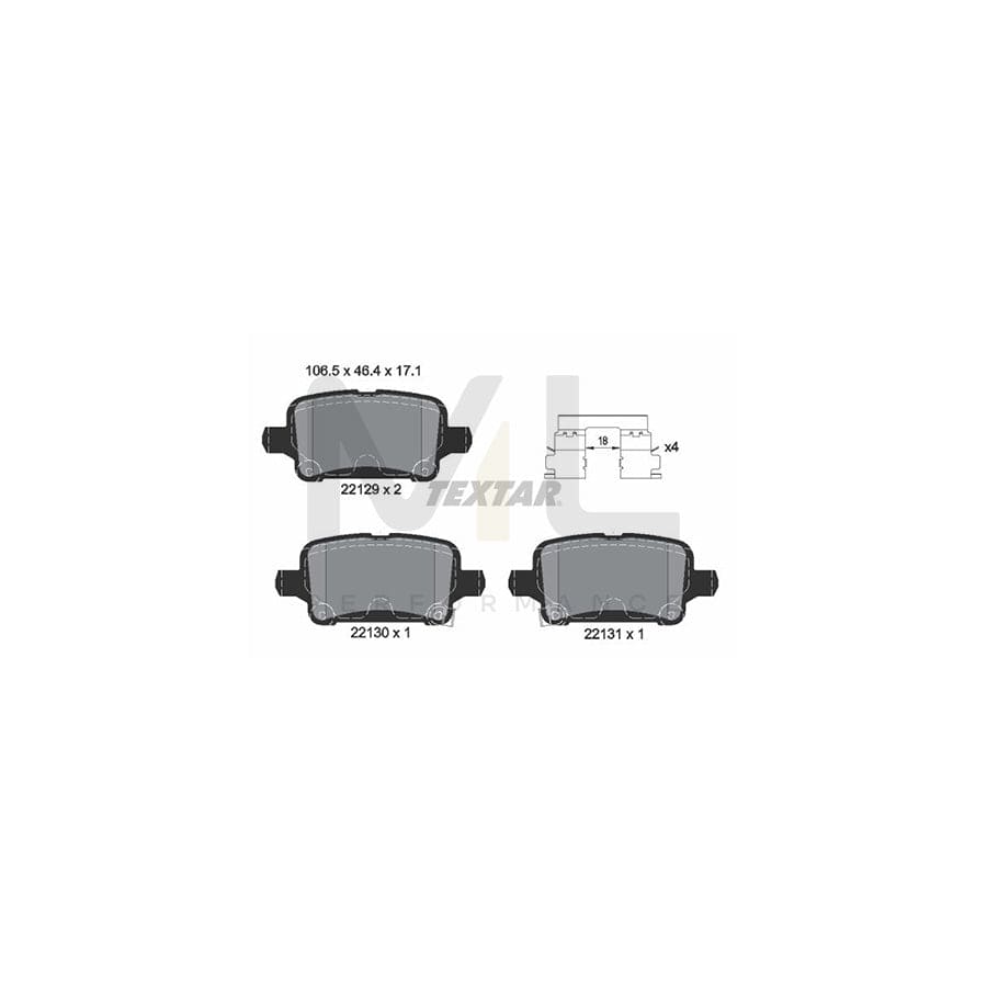 TEXTAR 2212901 Brake pad set with acoustic wear warning, with accessories