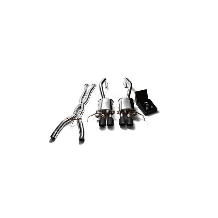 Armytrix CZ6C7-X+CZ6C7-QS28M Valvetronic Exhaust System w/X-Pipe | Chevrolet Corvette C7 2014-2019 with Quad Matte Black 4"