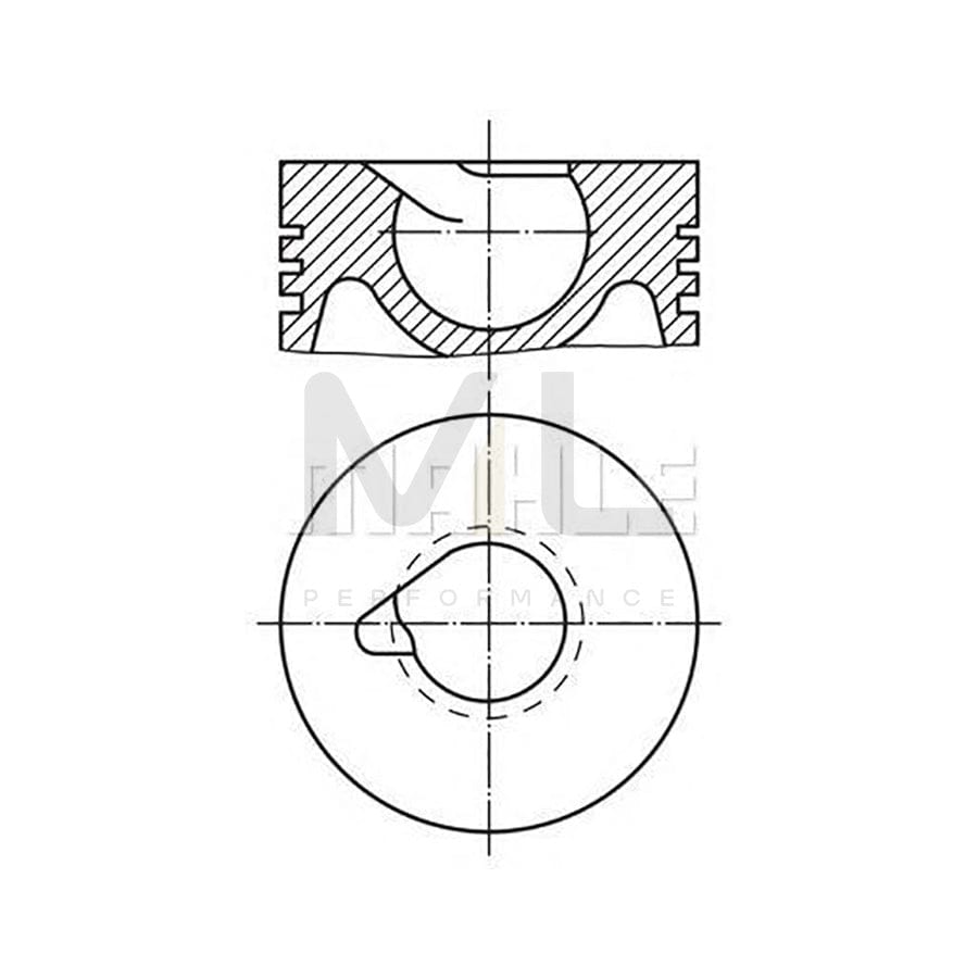 MAHLE ORIGINAL 2288610 Piston 128 mm, with piston rings, with piston ring carrier | ML Performance Car Parts