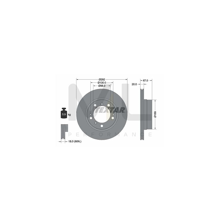 TEXTAR OE-Line 92088910 Brake Disc for PORSCHE Boxster (986) Internally Vented, Coated, High-carbon, without wheel hub, without wheel studs  - 1 piece