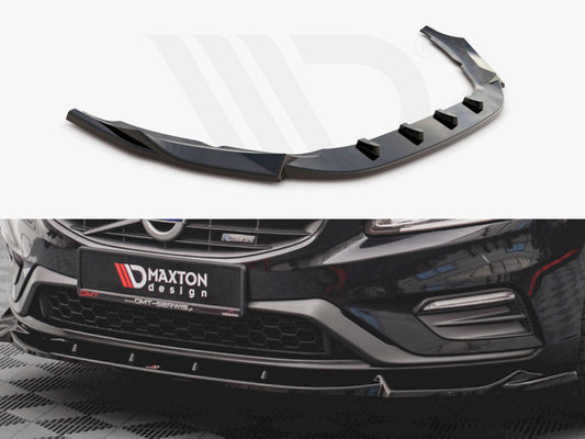Maxton Design VO-S60-2F-RDESIGN-FD1T Front Splitter V1 Volvo S60 R-design MK2 (2014-2018) | ML Performance UK Car Parts