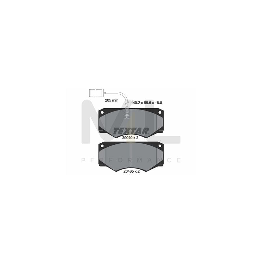 TEXTAR 2904001 Brake pad set for IVECO Daily with integrated wear warning contact