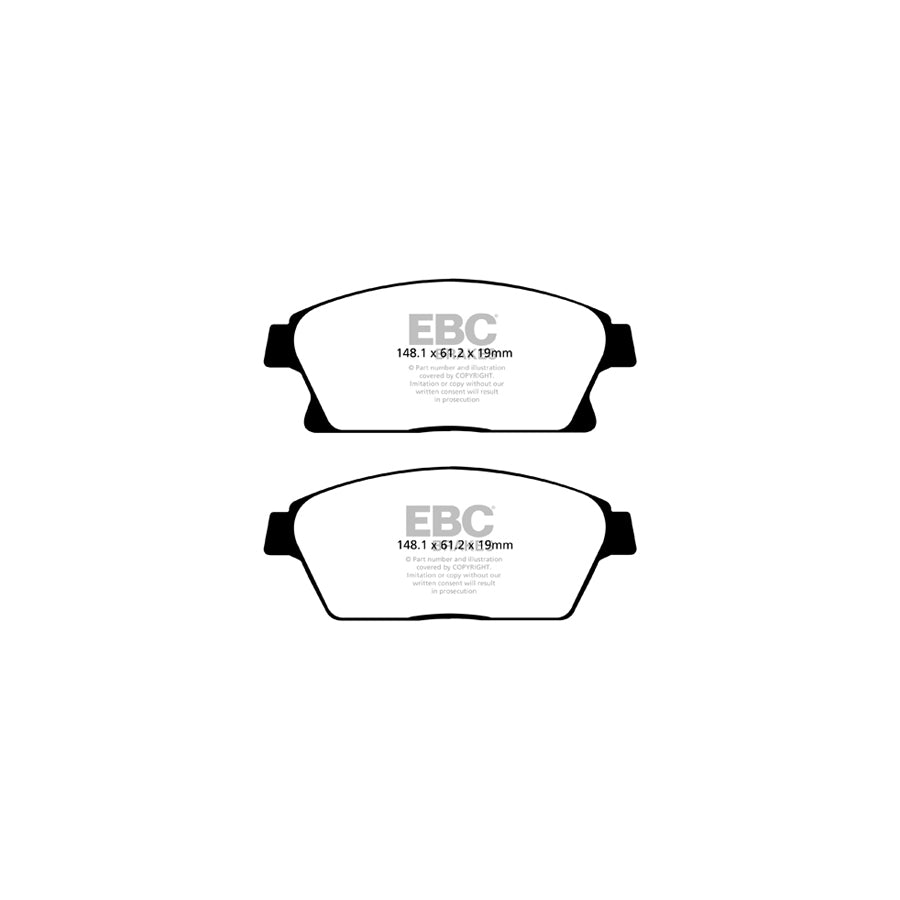 EBC PD01KF298 Chevrolet Opel Vauxhall Greenstuff Front Brake Pad & Plain Disc Kit  - TRW Caliper (Inc. Trax & Mokka X) 2 | ML Performance UK Car Parts