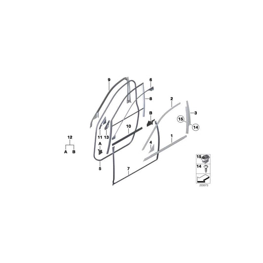 Genuine BMW 51767200324 RR4 Joint Seal, Door, Front Right (Inc. Ghost & Ghost EWB)