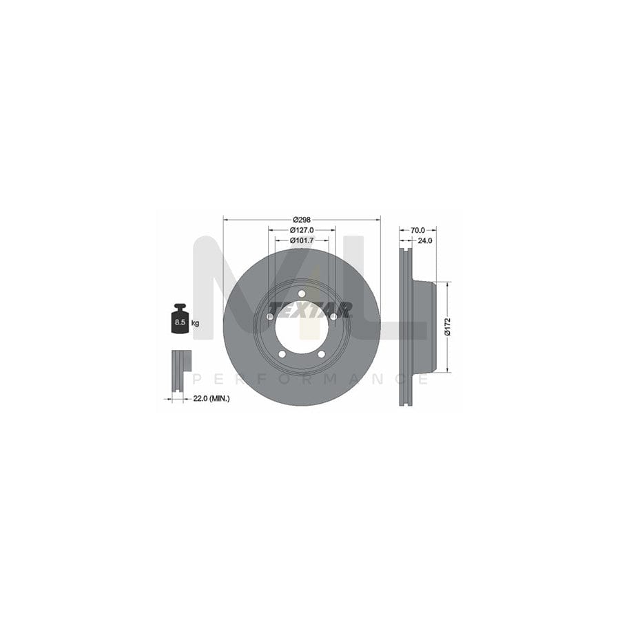 TEXTAR 92061300 Brake Disc Internally Vented, without wheel hub, without wheel studs  - 1 piece