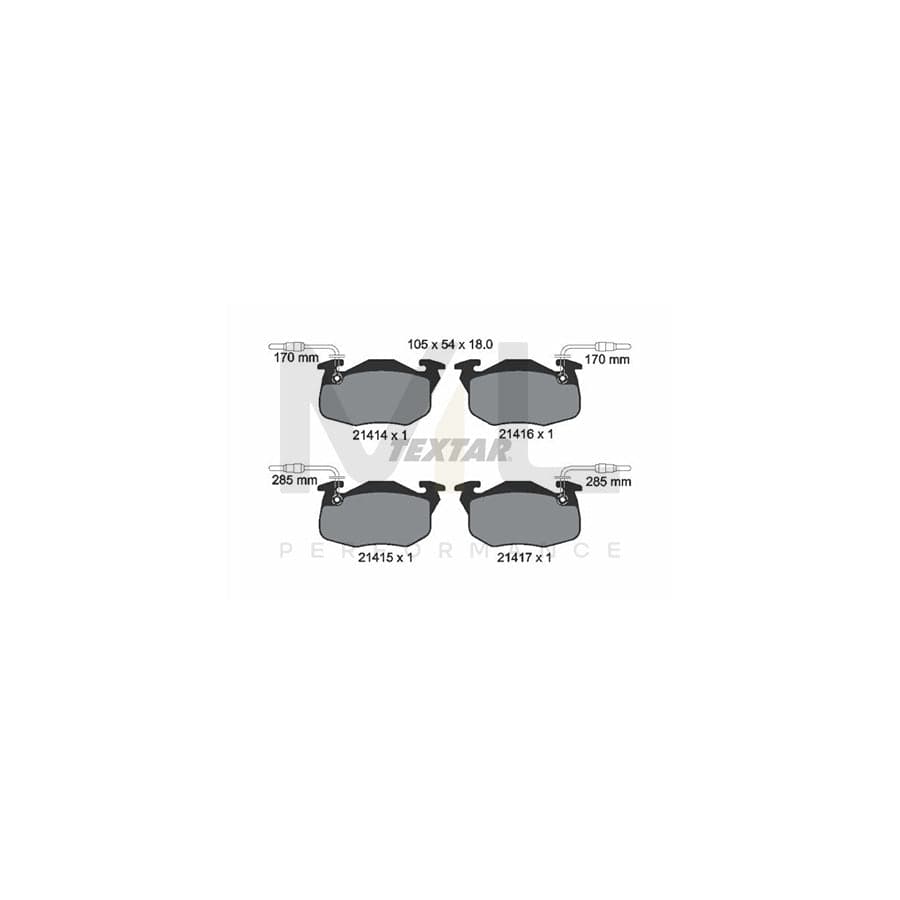 TEXTAR 2141401 Brake pad set for CITRO?N AX with integrated wear warning contact