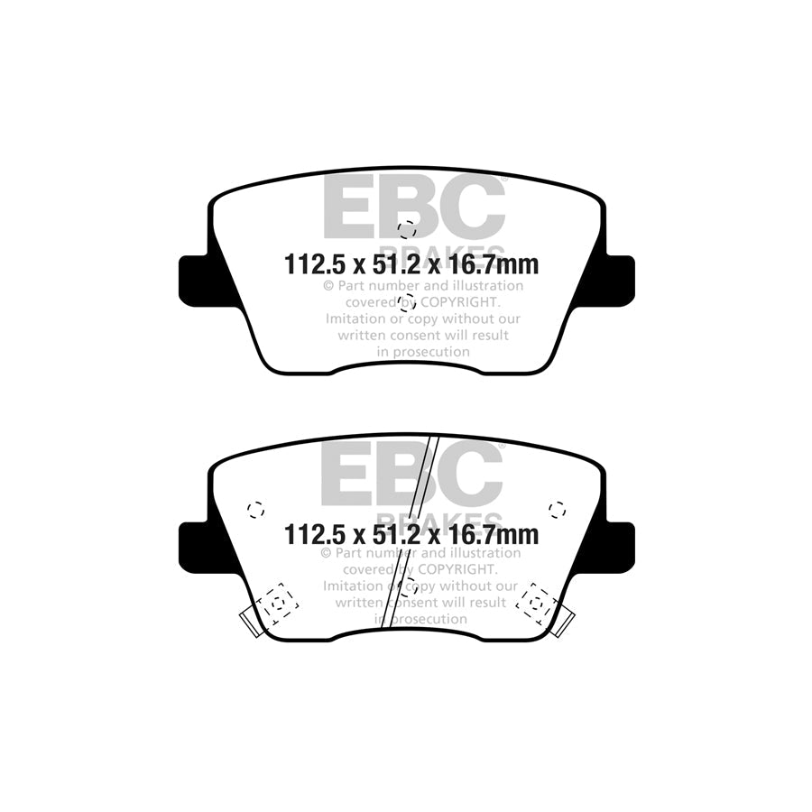 EBC DPX2344 Hyundai Ultimax Rear Brake Pads (Inc. i-30 N & Kona N) 2 | ML Performance UK Car Parts