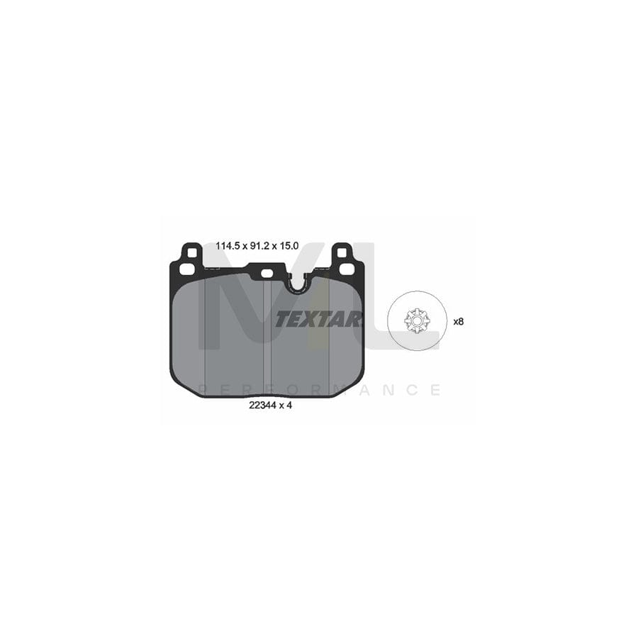TEXTAR 2234401 Brake pad set prepared for wear indicator, with accessories