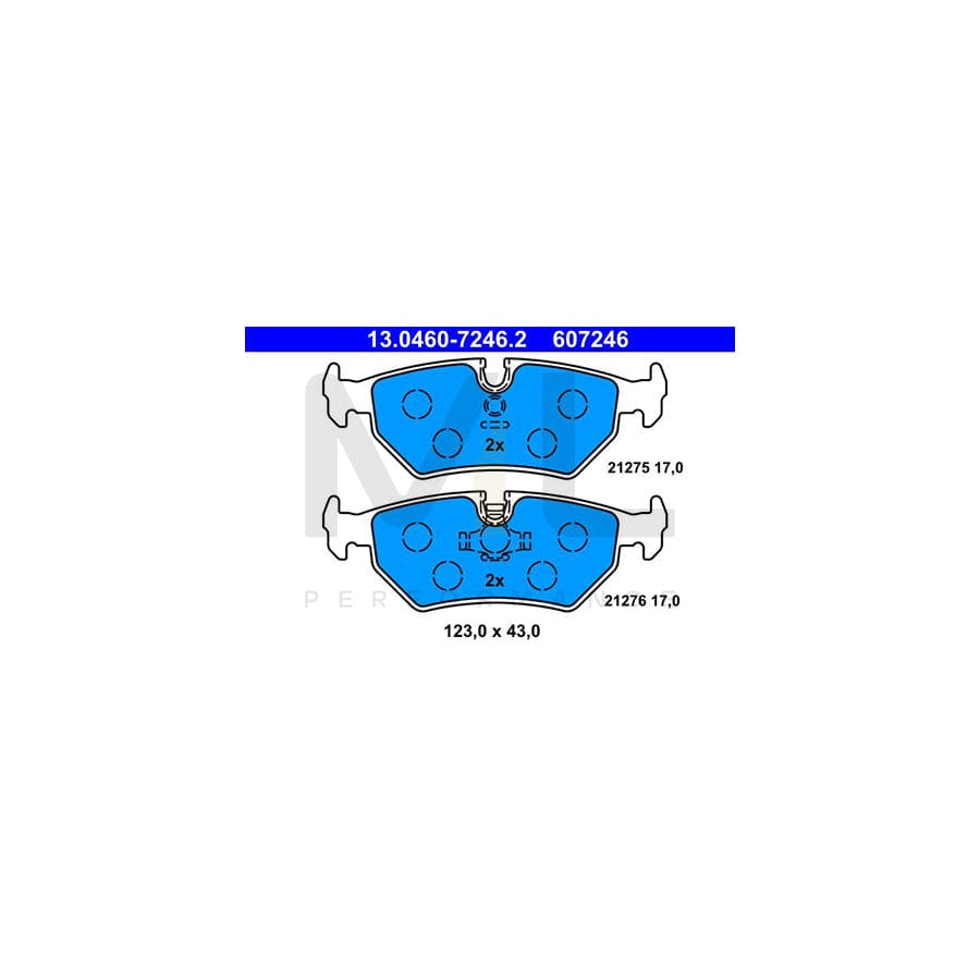 ATE 13.0460-7246.2 Brake pad set excl. wear warning contact, prepared for wear indicator