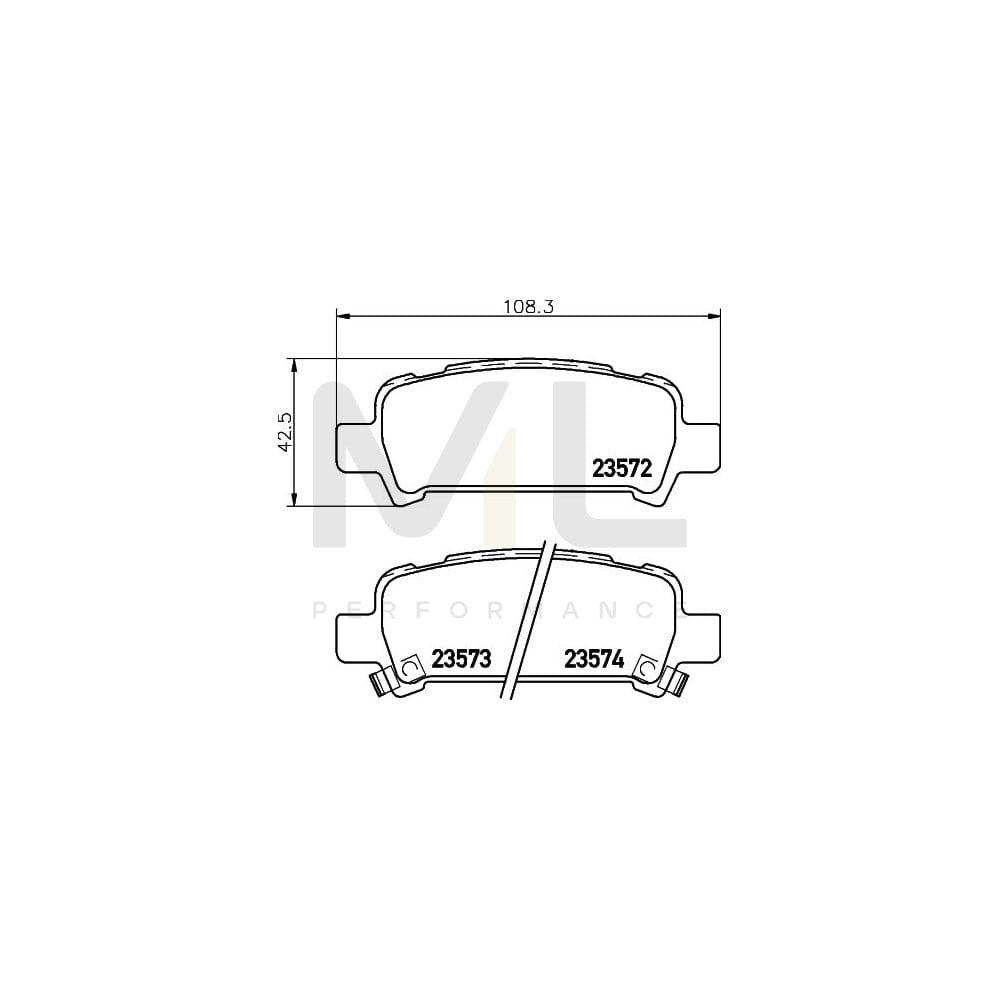 Hella 8DB 355 009-401 Brake Pad Set With Acoustic Wear Warning | ML Performance Car Parts