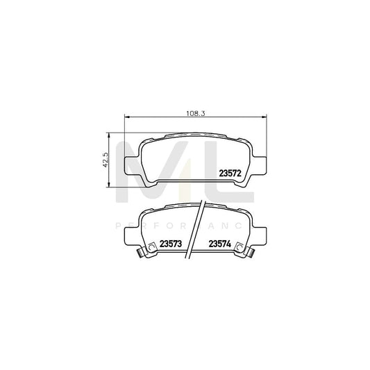 Hella 8DB 355 009-401 Brake Pad Set With Acoustic Wear Warning | ML Performance Car Parts