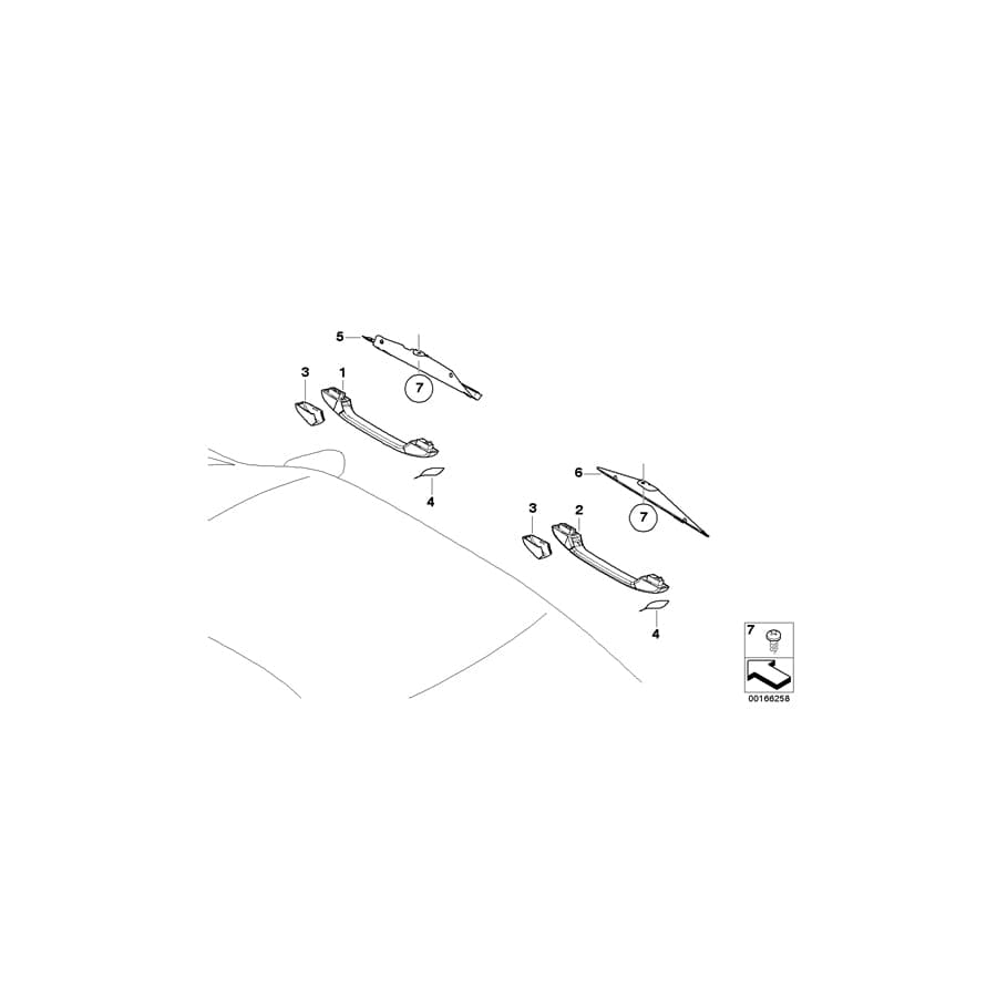 Genuine BMW 51168219061 E46 Bracket F Left Rear Handle Its (Inc. 316i 1.9, 320i & 318d)