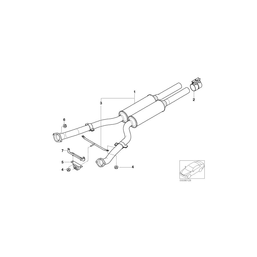 Genuine BMW 18107519016 E65 E67 E66 Cross Brace (Inc. 745i, 740Li & 750i)