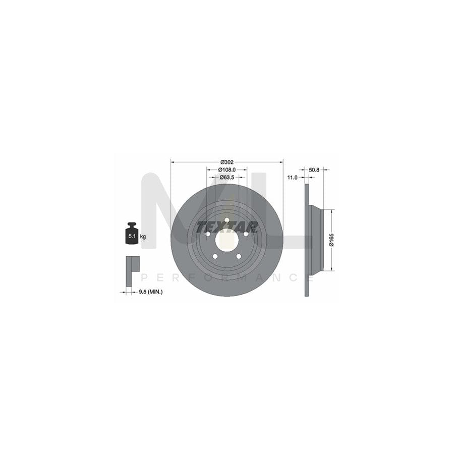 TEXTAR PRO 92268703 Brake Disc Solid, Coated, without wheel hub, without wheel studs  - 1 piece