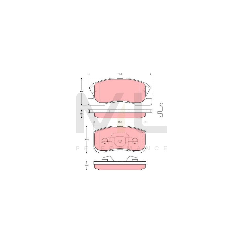 TRW Gdb3220 Brake Pad Set With Acoustic Wear Warning, With Accessories