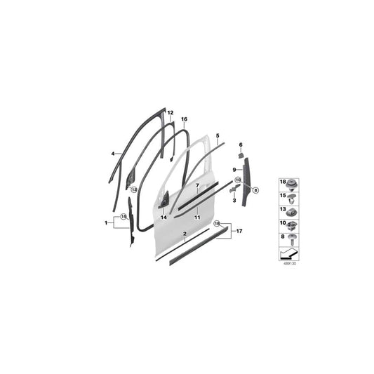 Genuine BMW 51768498354 F39 Gap Seal For Door Sill Front Door Right (Inc. X2 20iX, X2 25dX & X2 M35iX)