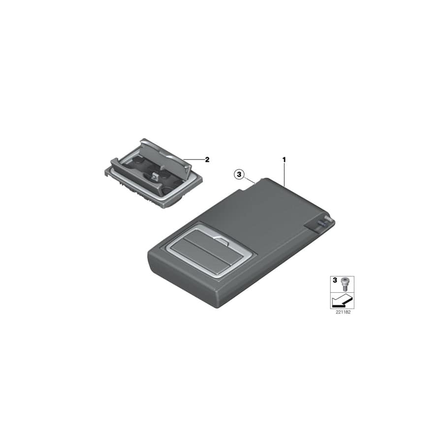 Genuine BMW 52207279540 E71 Armrest, Rear Center CHATEAU (Inc. X6 30dX, X6 40dX & X6 50iX)