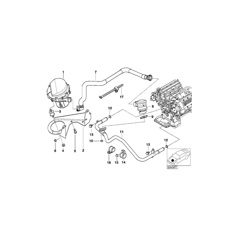 Genuine BMW 11721407777 E52 Pressure Hose Assy (Inc. Z8)