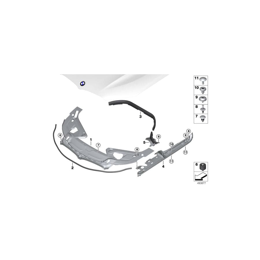 Genuine BMW 51768070084 F92 F93 F91 Gasket Hood Side Right M (Inc. M8)